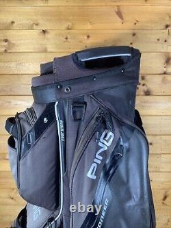 Used Ping Pioneer Golf Cart/Carry Bag 15-Way Divided Black With Handle & Strap