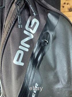 Used Ping Pioneer Golf Cart/Carry Bag 15-Way Divided Black With Handle & Strap