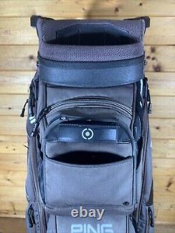 Used Ping Pioneer Golf Cart/Carry Bag 15-Way Divided Black With Handle & Strap