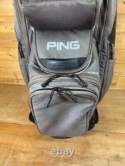 Used Ping Pioneer Golf Cart/Carry Bag 15-Way Divided Black With Handle & Strap