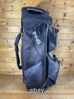 Used Ping Pioneer Golf Cart/Carry Bag 15-Way Divided Black With Handle & Strap