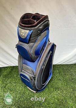 Used TaylorMade Cart Carry Golf Bag 6-way Blue No Rainhood Ships Free