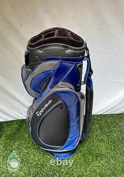 Used TaylorMade Cart Carry Golf Bag 6-way Blue No Rainhood Ships Free