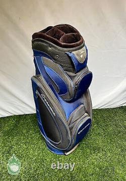 Used TaylorMade Cart Carry Golf Bag 6-way Blue No Rainhood Ships Free