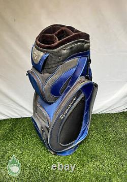 Used TaylorMade Cart Carry Golf Bag 6-way Blue No Rainhood Ships Free