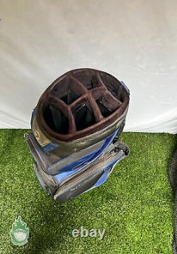 Used TaylorMade Cart Carry Golf Bag 6-way Blue No Rainhood Ships Free