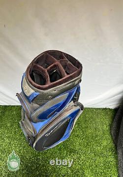 Used TaylorMade Cart Carry Golf Bag 6-way Blue No Rainhood Ships Free