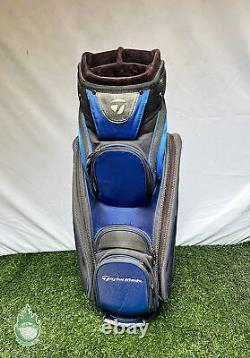 Used TaylorMade Cart Carry Golf Bag 6-way Blue No Rainhood Ships Free