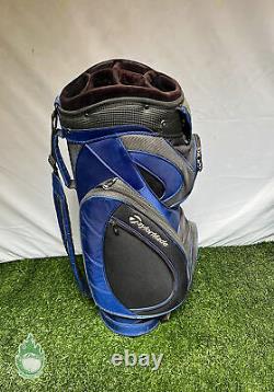 Used TaylorMade Cart Carry Golf Bag 6-way Blue No Rainhood Ships Free