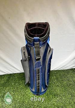 Used TaylorMade Cart Carry Golf Bag 6-way Blue No Rainhood Ships Free