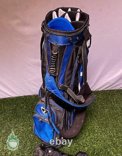 Used TaylorMade Cart Carry Stand Golf Bag Blue 14-Way Ships Free