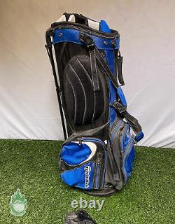 Used TaylorMade Cart Carry Stand Golf Bag Blue 14-Way Ships Free