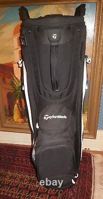 Used Taylormade Cart Bag / 14 Way Divide / Black White Trim / No Raincover