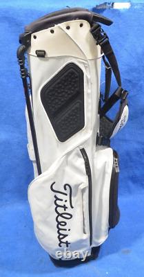 Used Titleist Golf Cart/Carry Stand Bag 4-Way Divided White Dual Straps