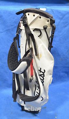 Used Titleist Golf Cart/Carry Stand Bag 4-Way Divided White Dual Straps