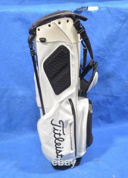 Used Titleist Golf Cart/Carry Stand Bag 4-Way Divided White Dual Straps