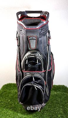 VERY NICE Sun Mountain C-130 Golf Club Cart Bag 14 Dividers Black/Red