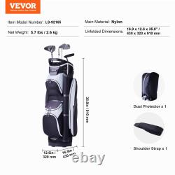 VEVOR Golf Cart Bag with 14 Way Organizer Divider Top, Black Color-Block