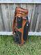 Vintage Hot-z Cart Golf Bag Brown And Black Leather 6 Way/very Nice
