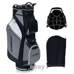 Valuable Golf Cart Stand Bag with14-Way Dividers & 7 Waterproof Pockets Rain Hood