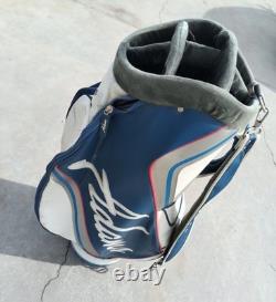 Vintage Adams Golf Cart Bag Blue and White Made In USA