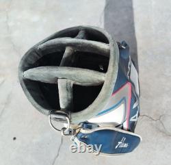 Vintage Adams Golf Cart Bag Blue and White Made In USA