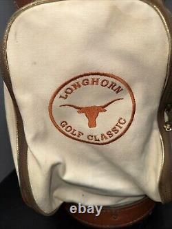 Vintage Austin Texas Longhorn Hot-Z Leather Golf Cart Bag 6 Way Divider