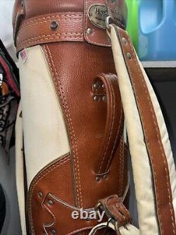 Vintage Austin Texas Longhorn Hot-Z Leather Golf Cart Bag 6 Way Divider