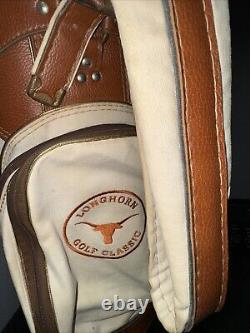 Vintage Austin Texas Longhorn Hot-Z Leather Golf Cart Bag 6 Way Divider