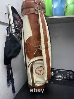 Vintage Austin Texas Longhorn Hot-Z Leather Golf Cart Bag 6 Way Divider