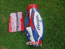 Vintage Ben Hogan Golf Cart Bag Large Red/white/blue 6 Way Divider & Rain Cover