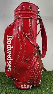 Vintage Budweiser Golf 6 Way Cart Bag Red Retro Bud King of Beers Golf Bag Nice