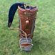 Vintage Burton Brown Leather Cart Golf Bag With Rain Cover Absolutely Mint Usa
