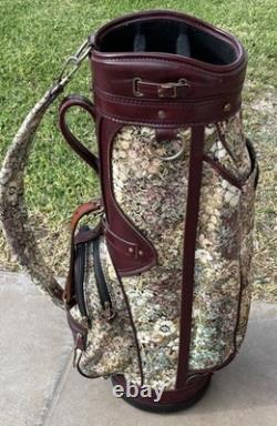 Vintage Burton Tapestry Golf Cart Bag 90s 3-Slot Divider USA Rain Head Covers