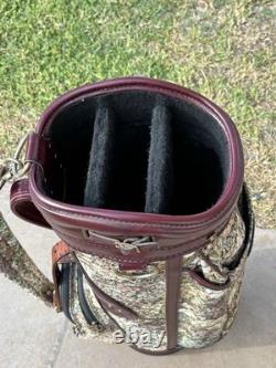 Vintage Burton Tapestry Golf Cart Bag 90s 3-Slot Divider USA Rain Head Covers