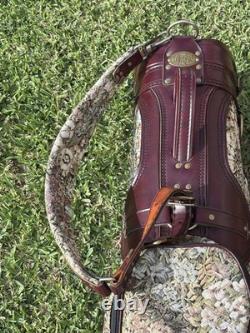 Vintage Burton Tapestry Golf Cart Bag 90s 3-Slot Divider USA Rain Head Covers