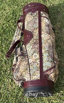 Vintage Burton Tapestry Golf Cart Bag 90s 3-Slot Divider USA Rain Head Covers