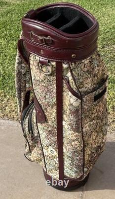 Vintage Burton Tapestry Golf Cart Bag 90s 3-Slot Divider USA Rain Head Covers