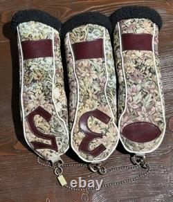 Vintage Burton Tapestry Golf Cart Bag 90s 3-Slot Divider USA Rain Head Covers