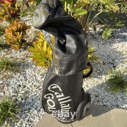 Vintage Callaway Big Bertha Staff Cart Golf Bag Black Leather TPC Summerlin