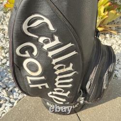 Vintage Callaway Big Bertha Staff Cart Golf Bag Black Leather TPC Summerlin