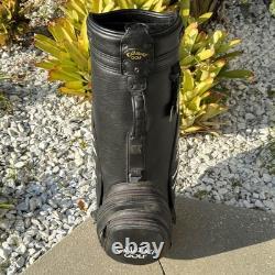 Vintage Callaway Big Bertha Staff Cart Golf Bag Black Leather TPC Summerlin