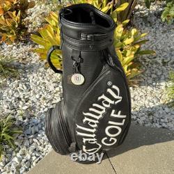 Vintage Callaway Big Bertha Staff Cart Golf Bag Black Leather TPC Summerlin
