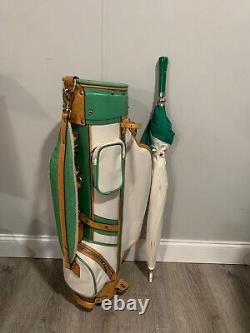 Vintage Coach Collection Golf Cart Bag Green-White/Umbrella RARE