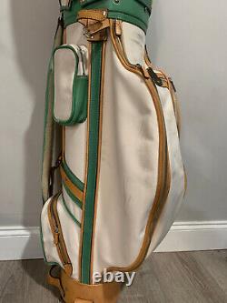 Vintage Coach Collection Golf Cart Bag Green-White/Umbrella RARE