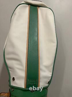 Vintage Coach Collection Golf Cart Bag Green-White/Umbrella RARE