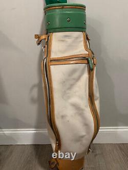 Vintage Coach Collection Golf Cart Bag Green-White/Umbrella RARE