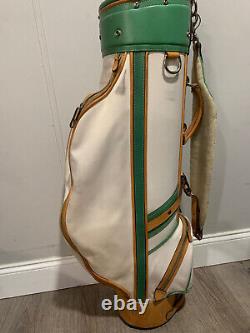 Vintage Coach Collection Golf Cart Bag Green-White/Umbrella RARE