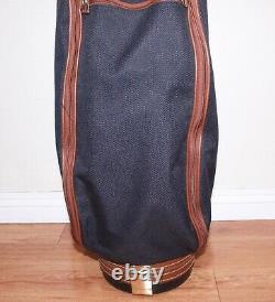 Vintage Daiwa Coach 3 Way Divider Golf Cart Bag Tan Leather Trim Free Ship