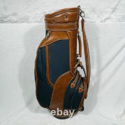 Vintage Daiwa Coach Collection 3-Way Golf Cart Bag Green Canvas/Brown Leather